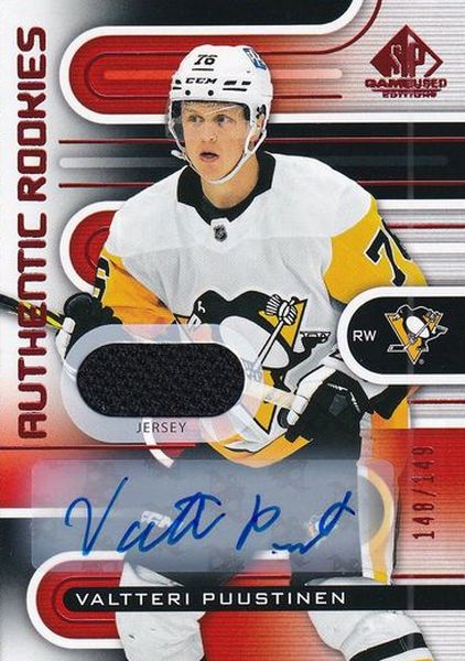 AUTO RC jersey karta VALTTERI PUUSTINEN 22-23 SPGU Authentic Rookies Red /149